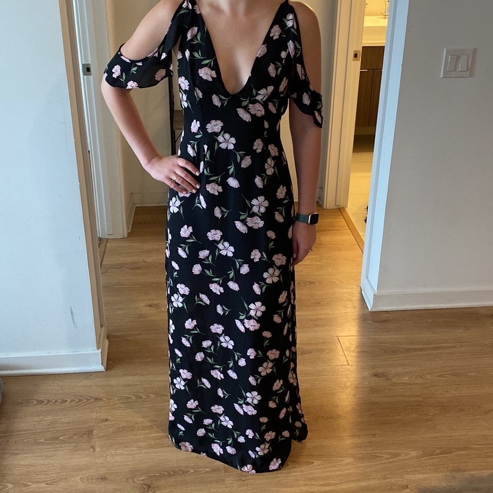 About Us Black Floral Dress (size M)